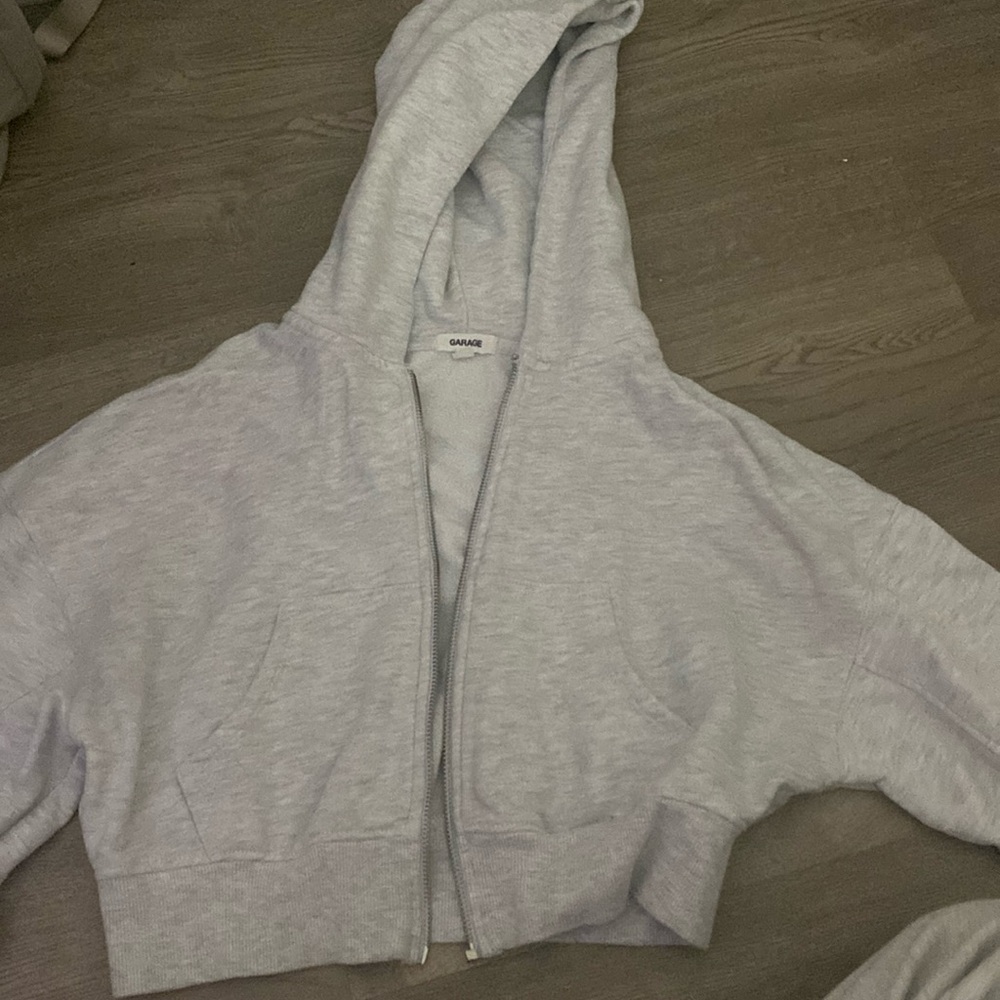garage gray zip up hoodie size small